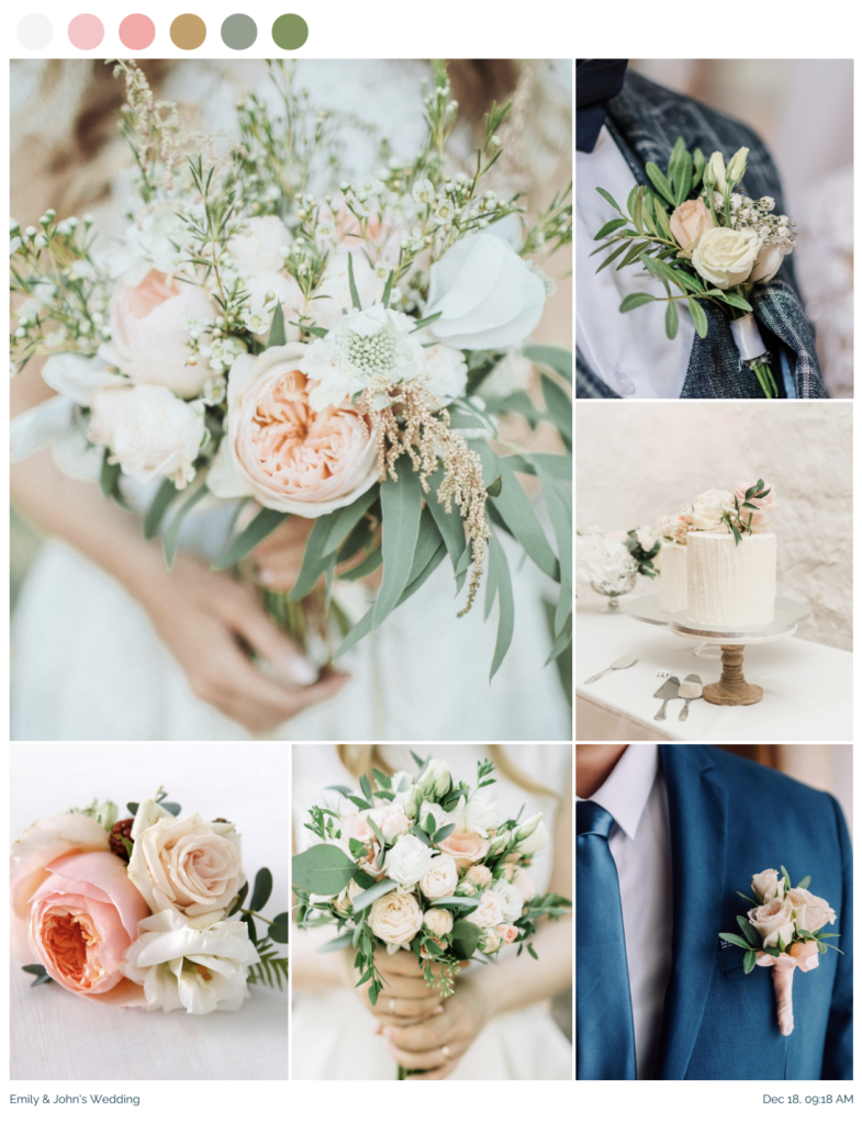 Custom Wedding Florals Mood Board Proposal
